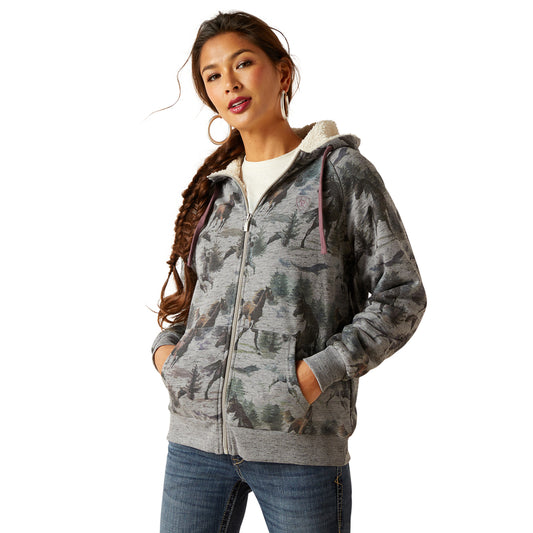 Ariat 10047230 Misty Horse Print Sherpa Hoodie