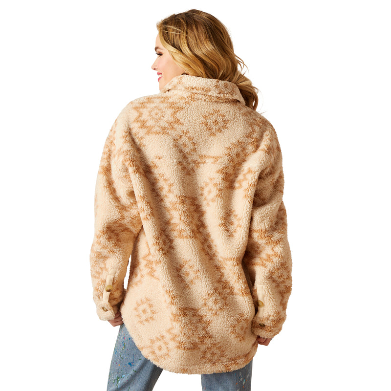 Ariat 10047263 Womens Sherpa Shacket JKT Natural Southwest Print