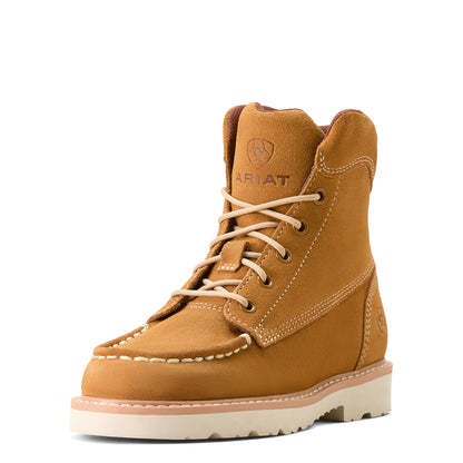 Ariat 10053778 Kids Lift Lacer Moc Toe Boot Wheat Suede