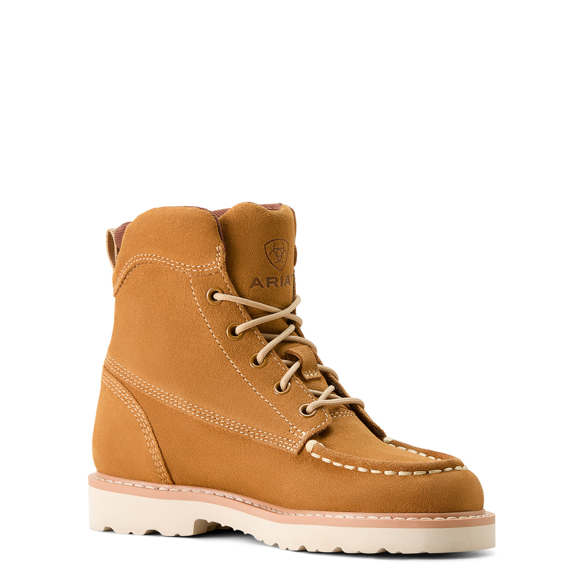 Ariat 10053778 Kids Lift Lacer Moc Toe Boot Wheat Suede