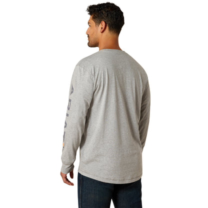 Ariat 10062769 Rebar Workman Logo LS T-Shirt Heather Grey