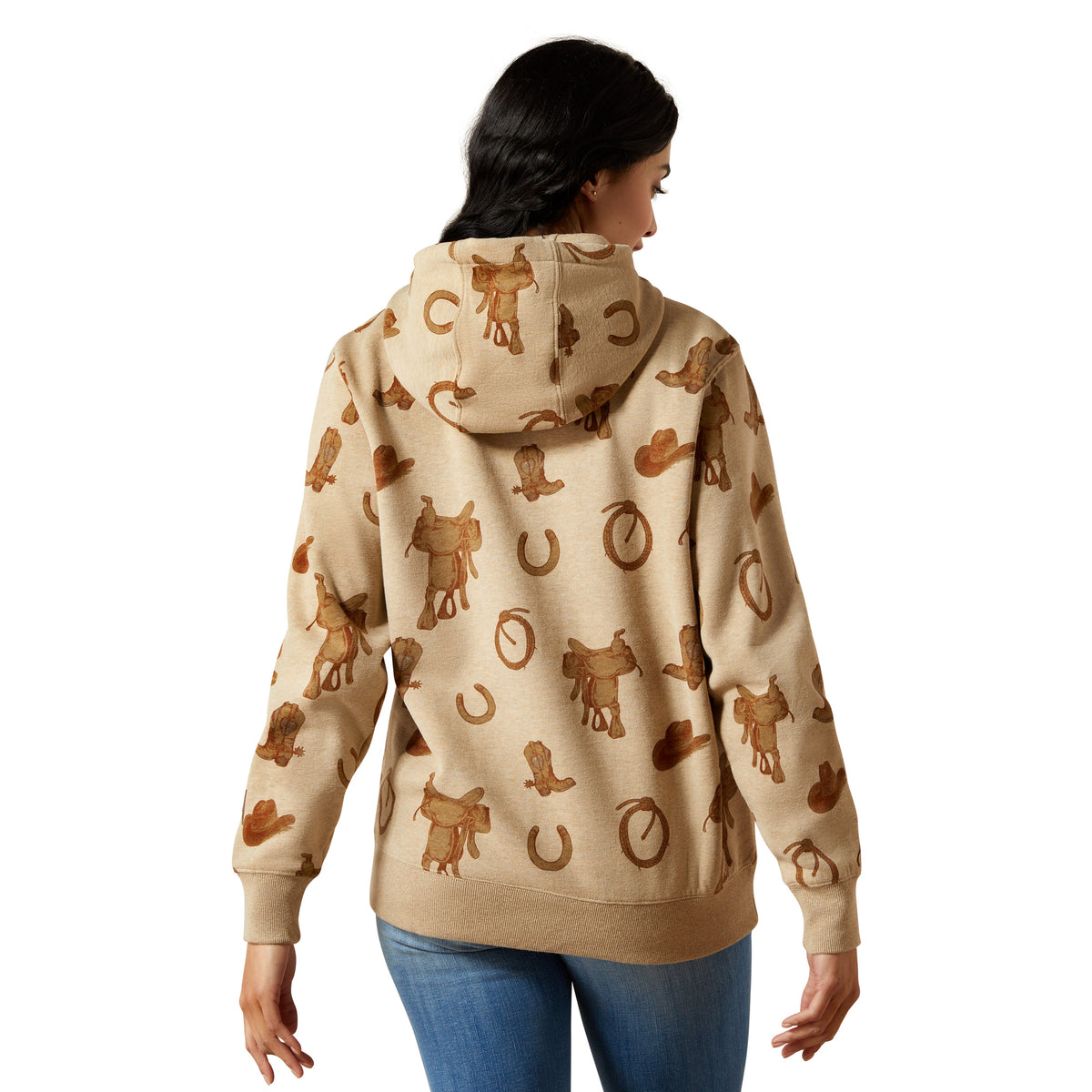 Ariat 10065823 Logo 2.0 Printed Hoodie SAVANNAH TAN HEATHER