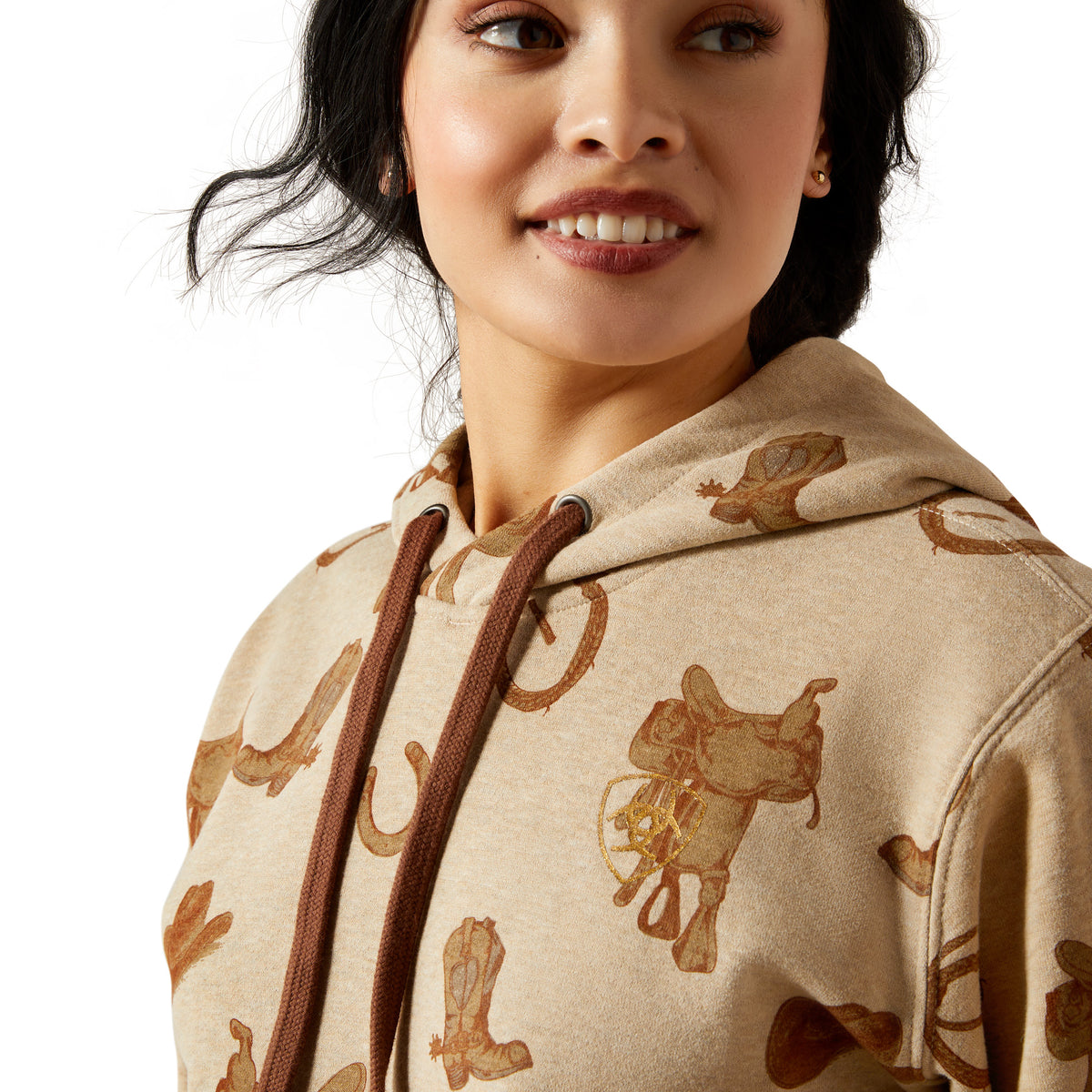 Ariat 10065823 Logo 2.0 Printed Hoodie SAVANNAH TAN HEATHER