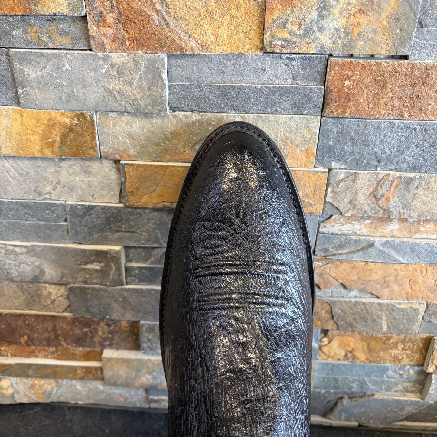 Nocona 0709-16B All Black Smooth Quill Ostrich