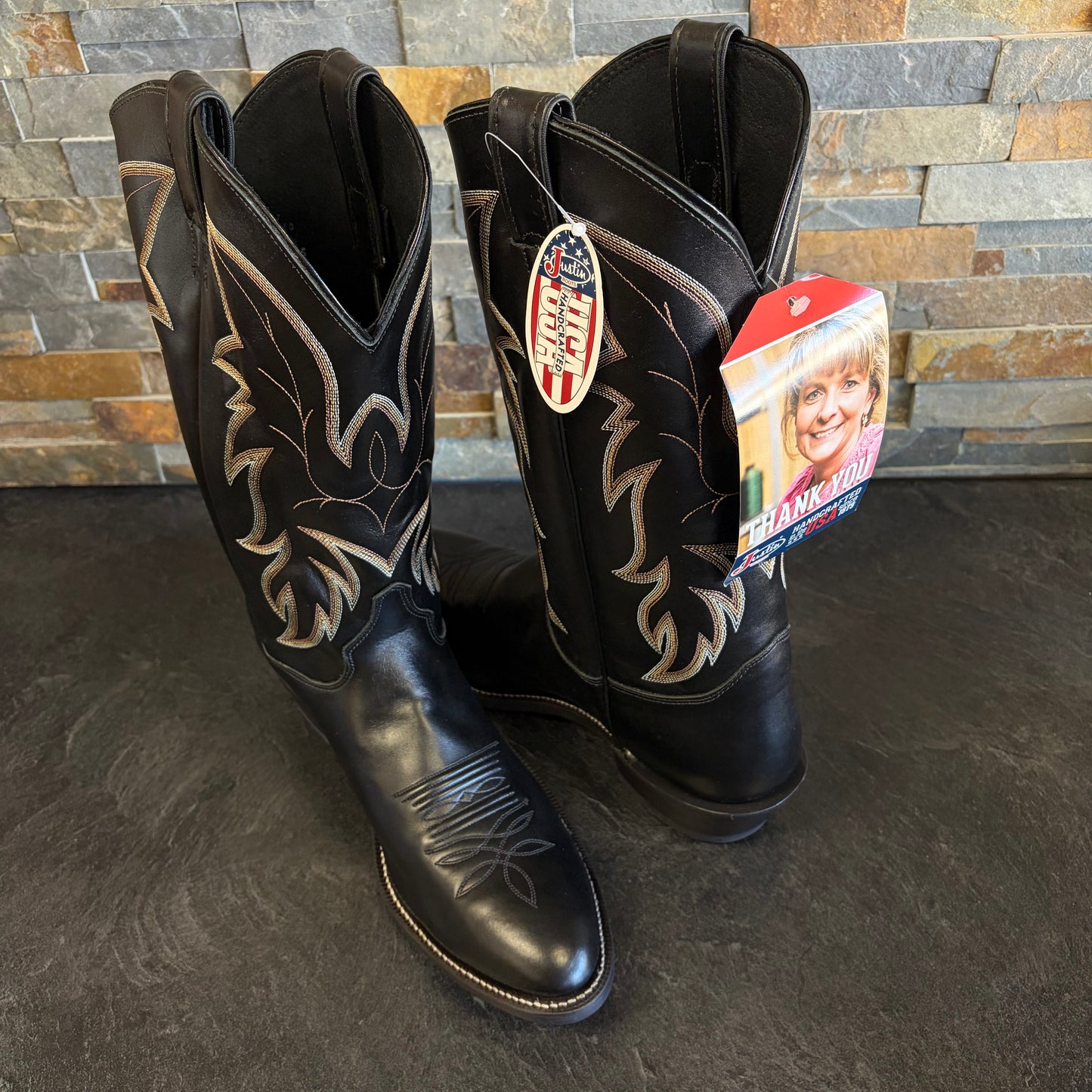 Justin 1419 Driscoll Black Cowboy Boots