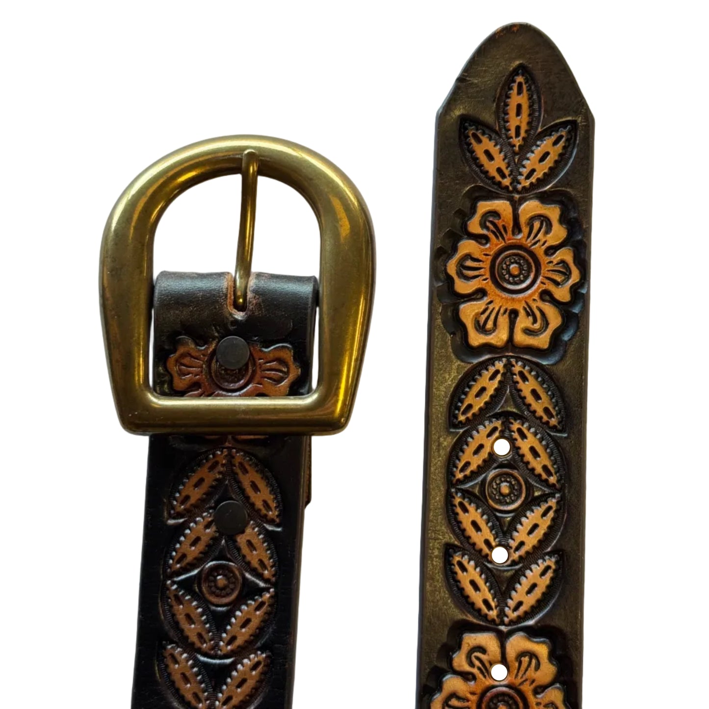 Tony Lama C21544 Women's Sienna Rae Brown Leather Belt