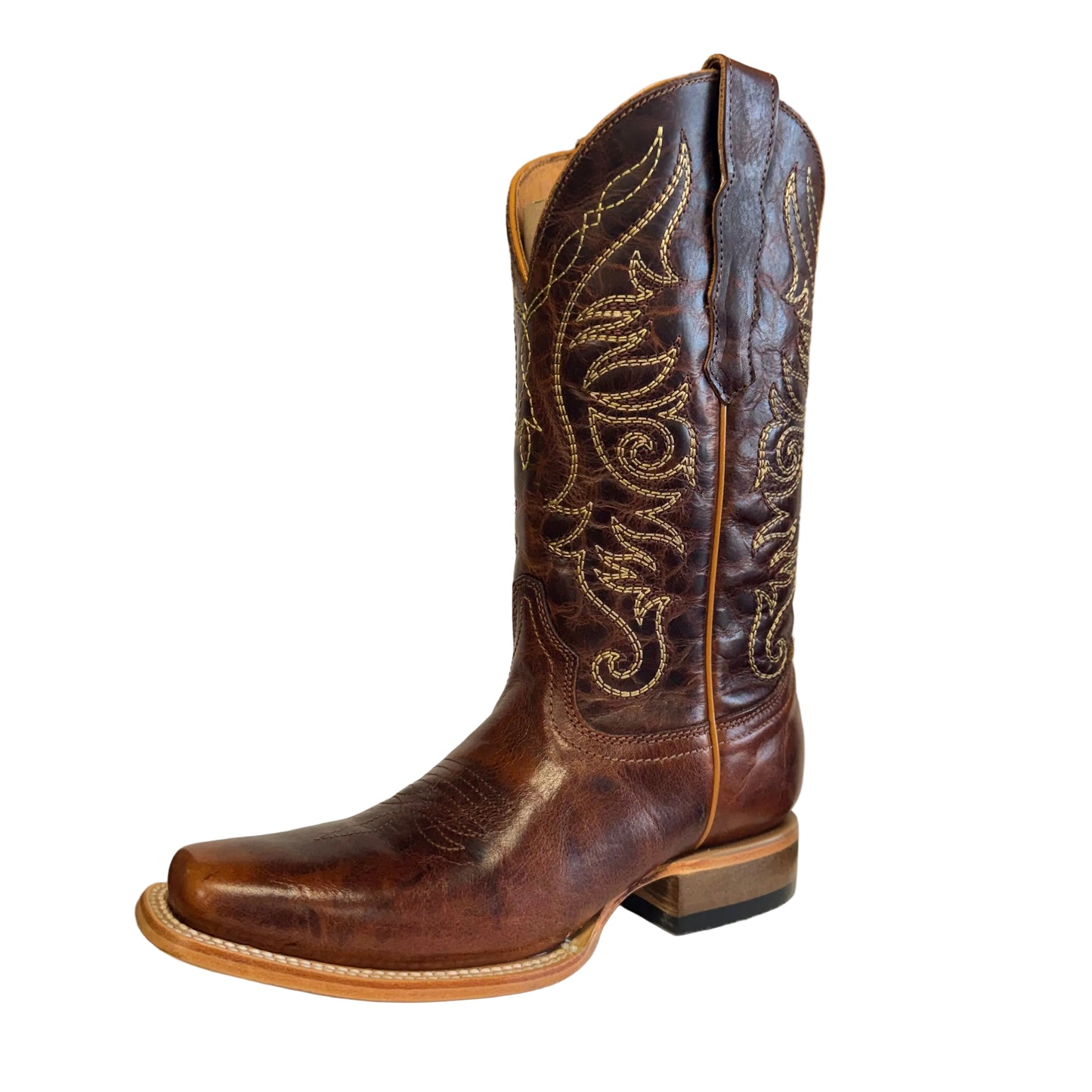 Circle G L6324 Brown Embroidery Sq. Toe