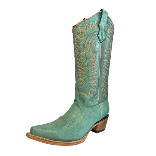 Circle G L6331 Ladies Turquoise Embroidery Snip Toe