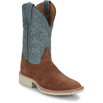 Justin BR390 Alamo Roughout Western Boot Broad Square Toe