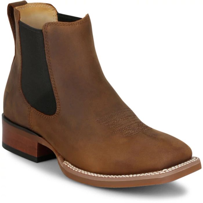 Justin FN4150 Crazy Buck Brown Cowhide Chelsea Boot Vibram Sole