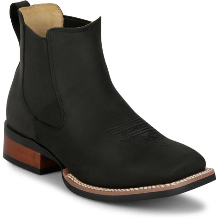 Justin FN4151 Crazy Buck Black Cowhide Chelsea Boot Vibram® Sole