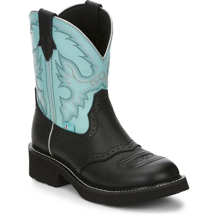 Justin GY9905 Gemma 8" Western Boot Black / Blue