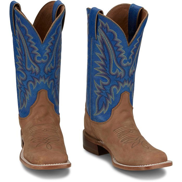 Justin BR538 Peyton 11'' Western Boot Distressed Cognac / Blue