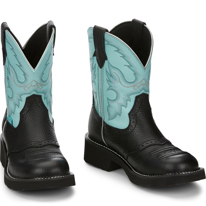 Justin GY9905 Gemma 8" Western Boot Black / Blue