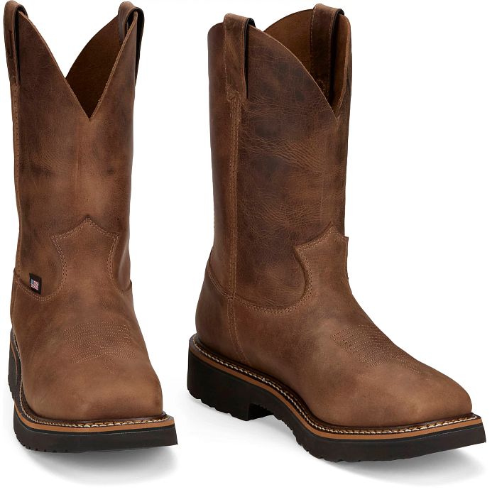 Justin HL4222 Ames Walnut Brown Cowhide 11'' Square Toe