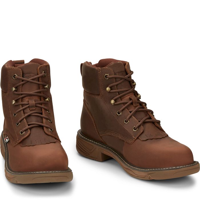 Justin SE465 RUSH 6" REMOVABLE ORTHOLITE® BROWN COWHIDE