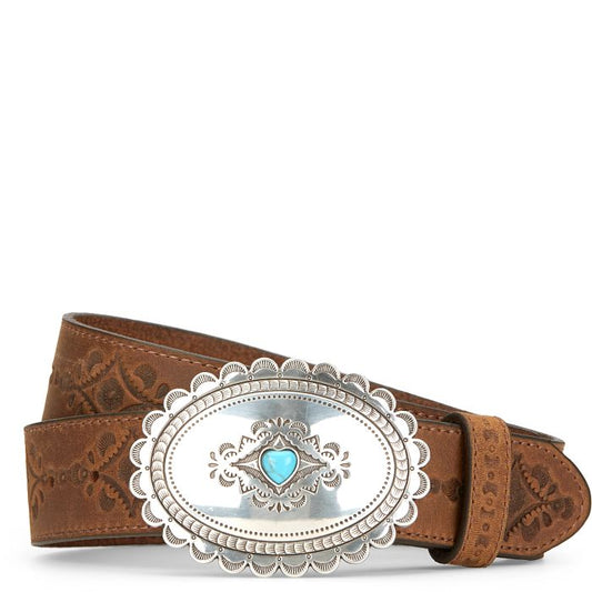 Justin Belt C21369 Native Heart Turquoise Buckle