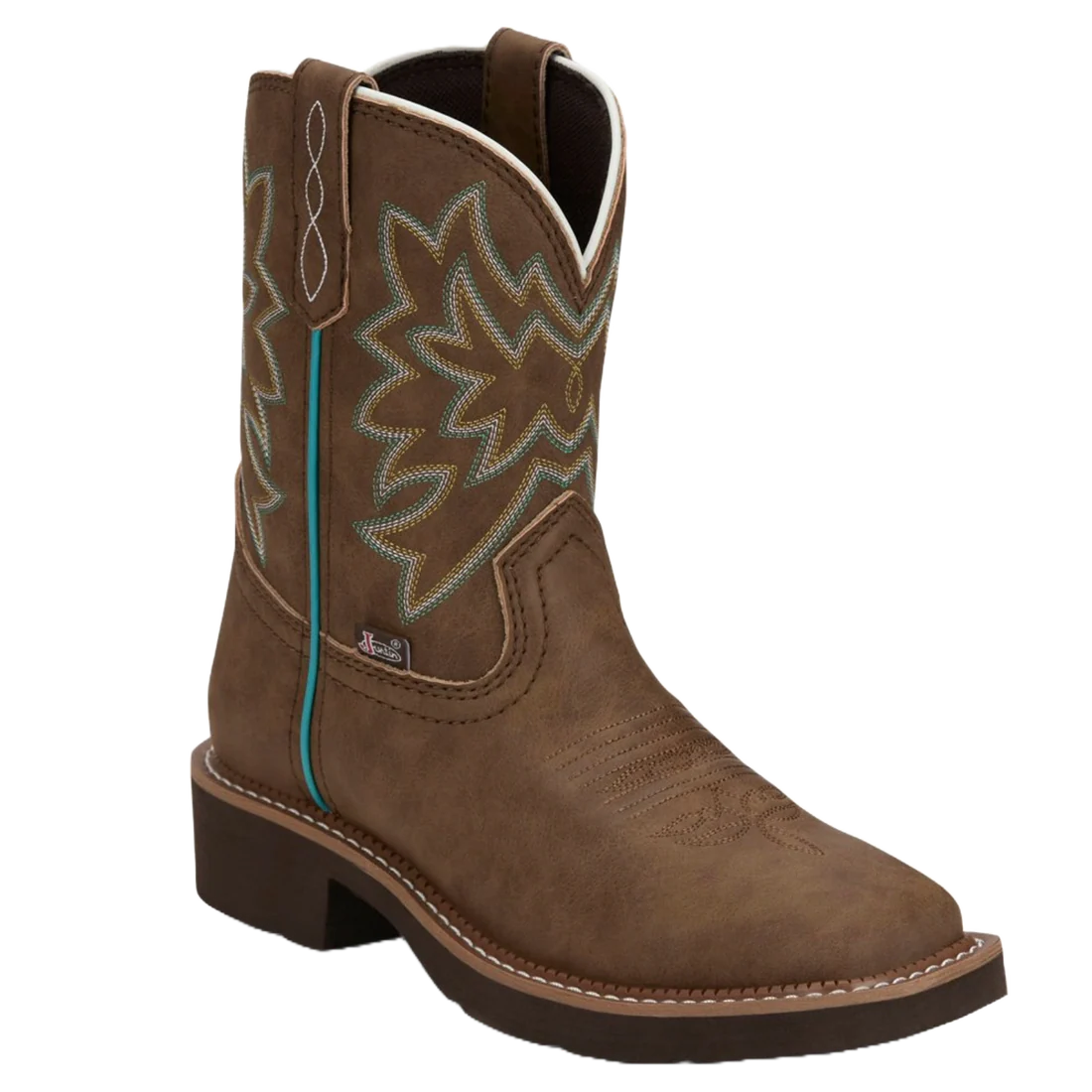 Justin GY9542 Sunny Chocolate Cowhide Wide Square Toe