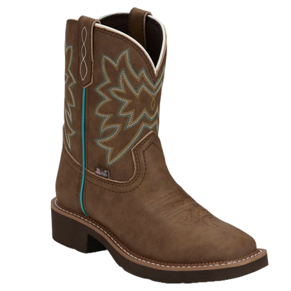 Justin GY9542 Sunny Chocolate Cowhide Wide Square Toe