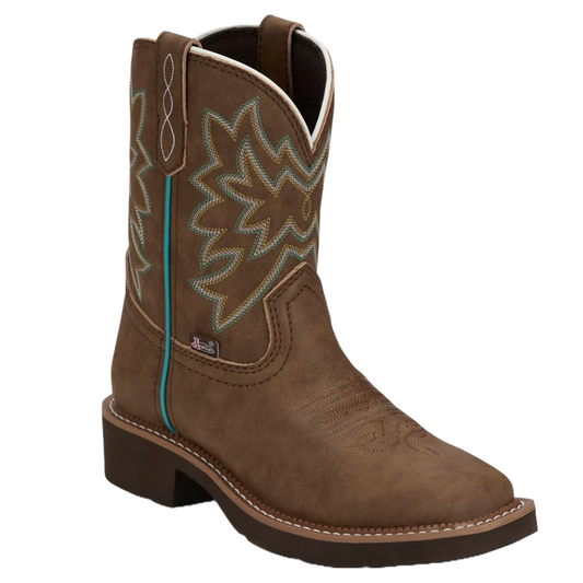Justin GY9542 Sunny Chocolate Cowhide Wide Square Toe