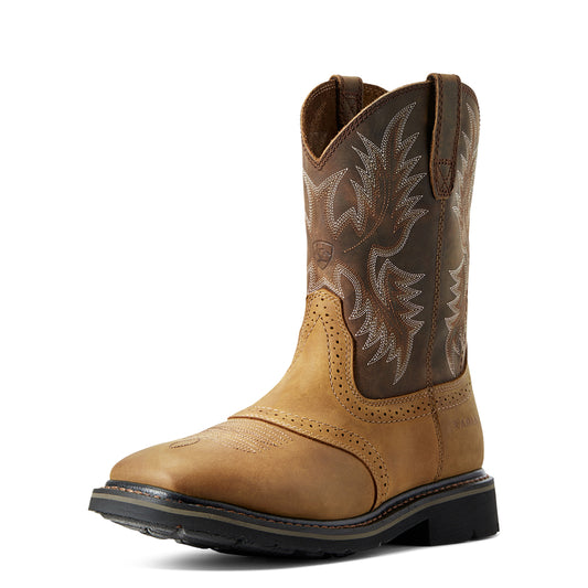 Ariat 10010148 Men's Sierra Wide Square-Toe Work Boot, Aged Bark