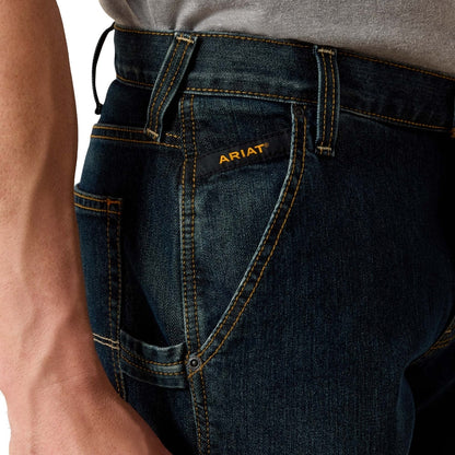 ARIAT 10018377 Rebar M4 Durastretch Workhouse Low Rise Bootcut Jeans in Phantom