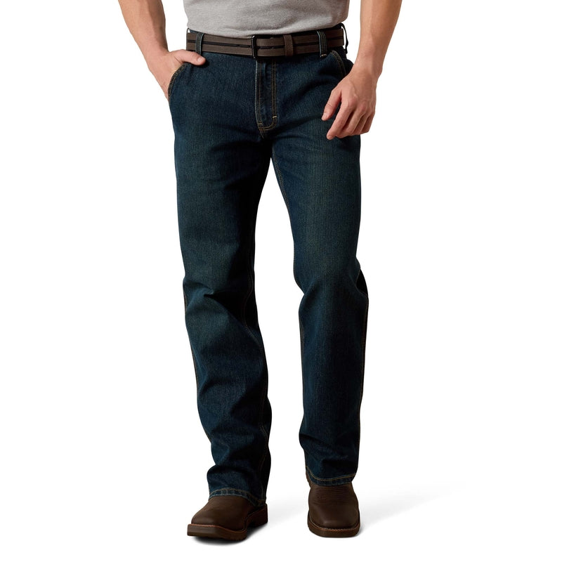 ARIAT 10018377 Rebar M4 Durastretch Workhouse Low Rise Bootcut Jeans in Phantom
