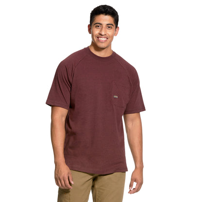 Ariat 10031017 MNS Rebar Cotton Strong T-Shirt BURGUNDY HEATHER