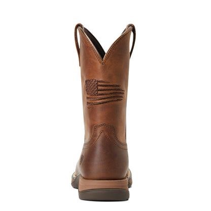ARIAT 10040366 Anthem Patriot Square Toe Western Boot Distressed Brown