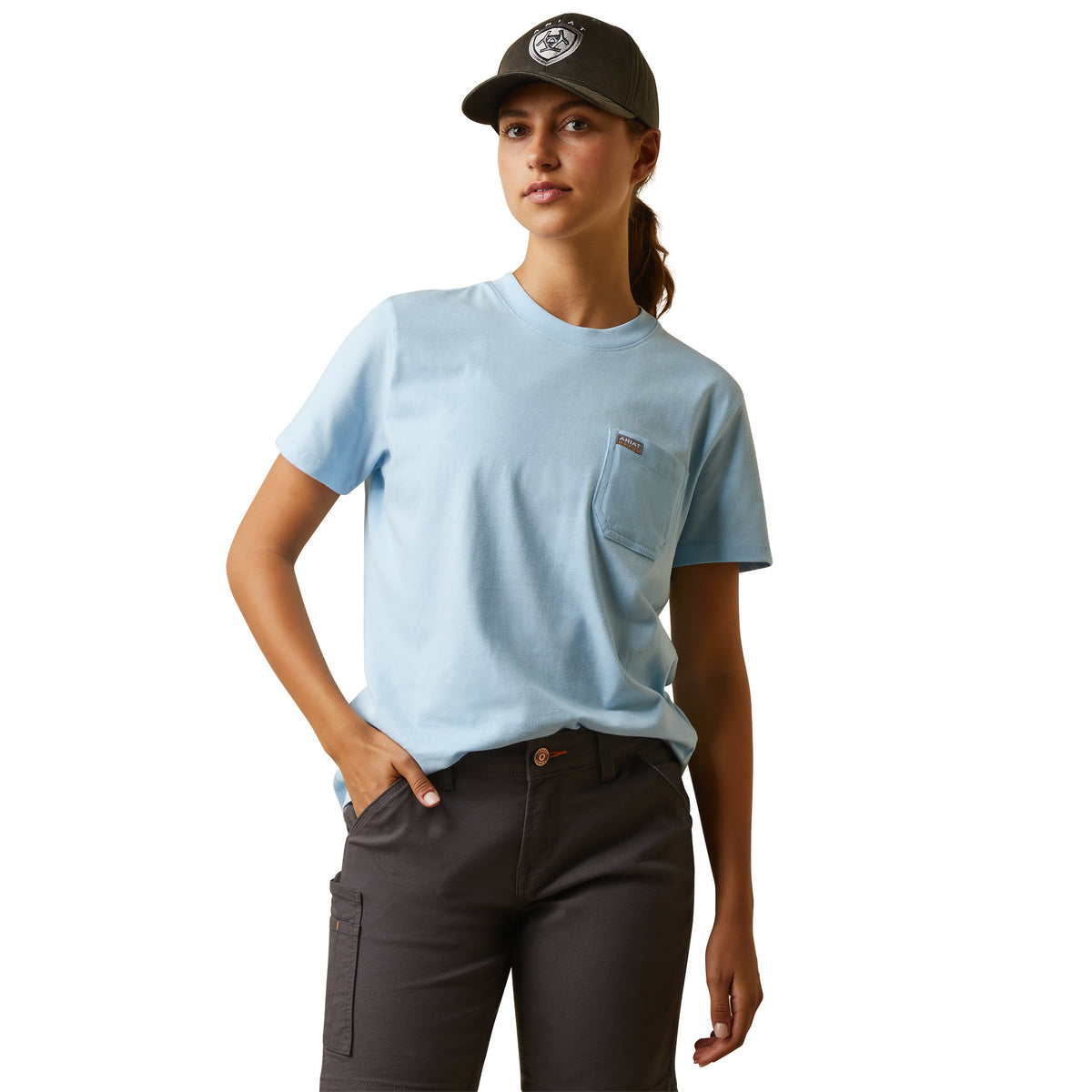 Ariat 10043848 WMS Rebar Cotton Strong Roughneck Graphic T-Shirt CLEAR SKY