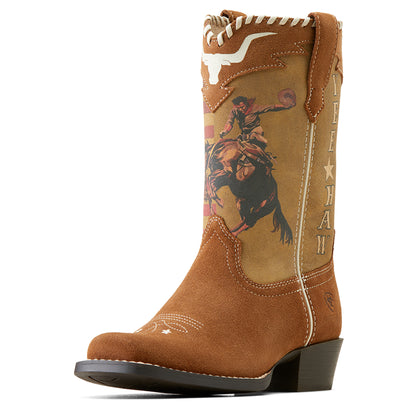 Ariat 10050965 Futurity Rodeo Quincy Cutter Toe Western Boot CHESTNUT SUEDE