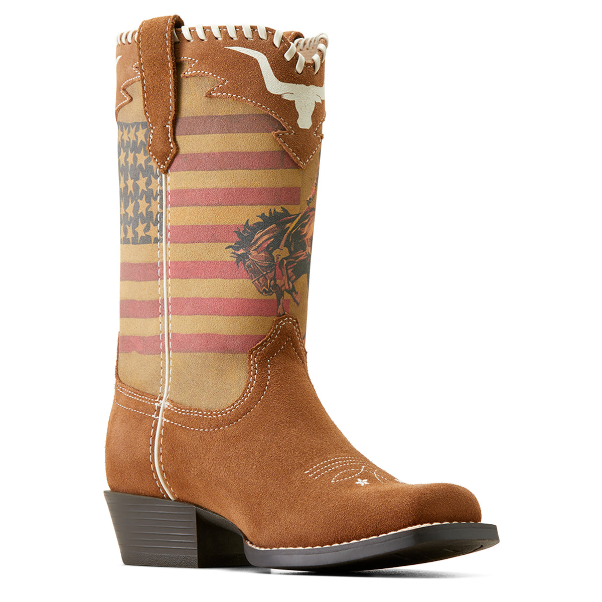Ariat 10050965 Futurity Rodeo Quincy Cutter Toe Western Boot CHESTNUT SUEDE