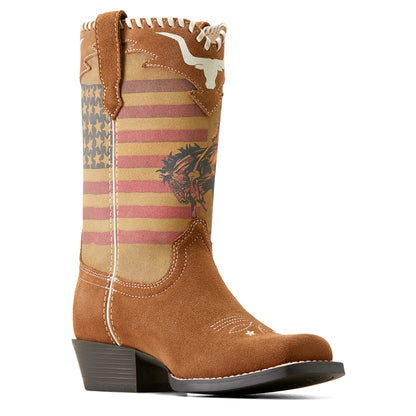 Ariat 10050965 Futurity Rodeo Quincy Cutter Toe Western Boot CHESTNUT SUEDE