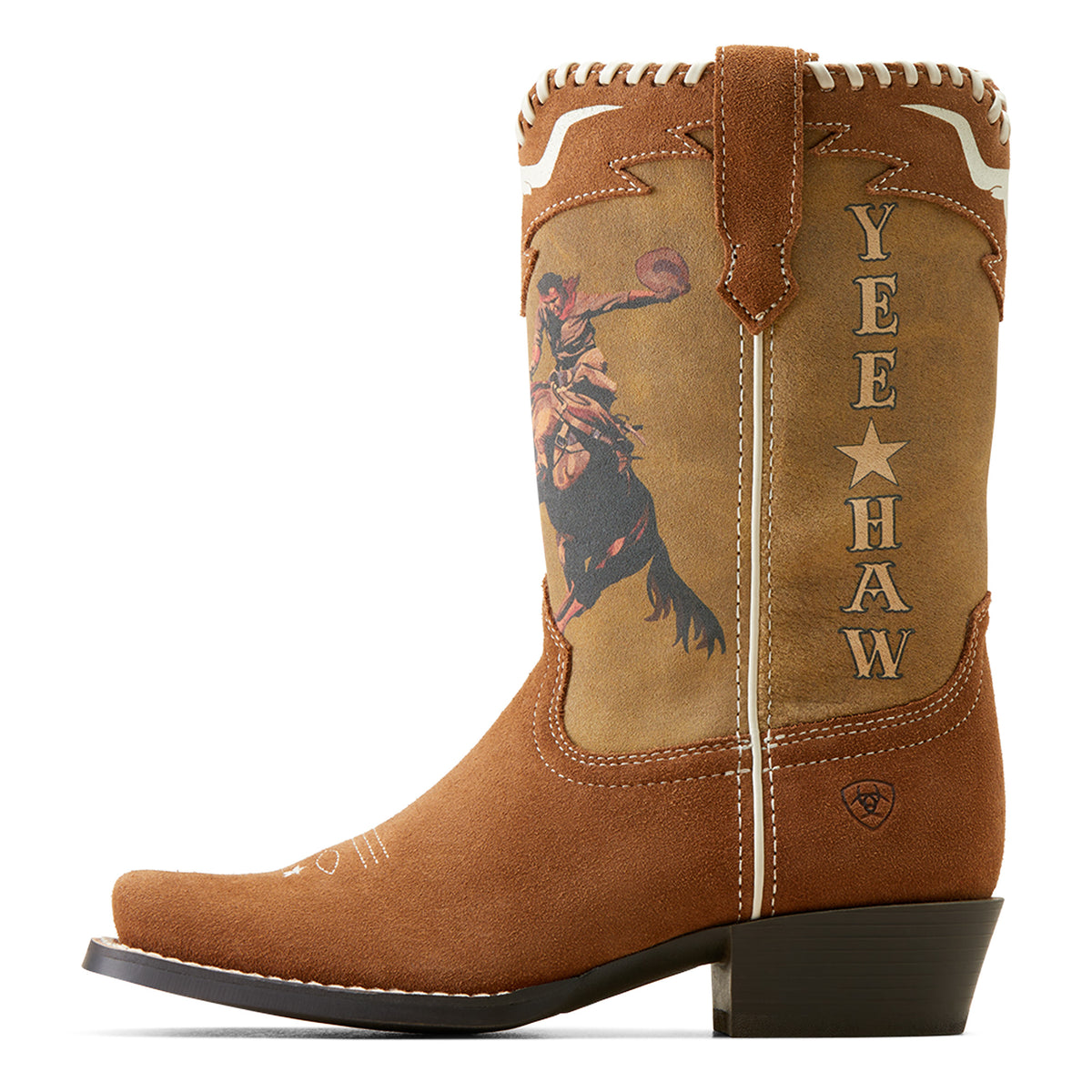 Ariat 10050965 Futurity Rodeo Quincy Cutter Toe Western Boot CHESTNUT SUEDE