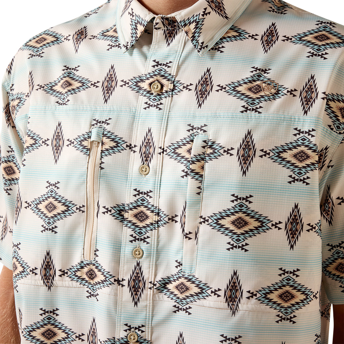 Ariat 10071056 Printed VentTEK Classic Fit Shirt OFF WHITE