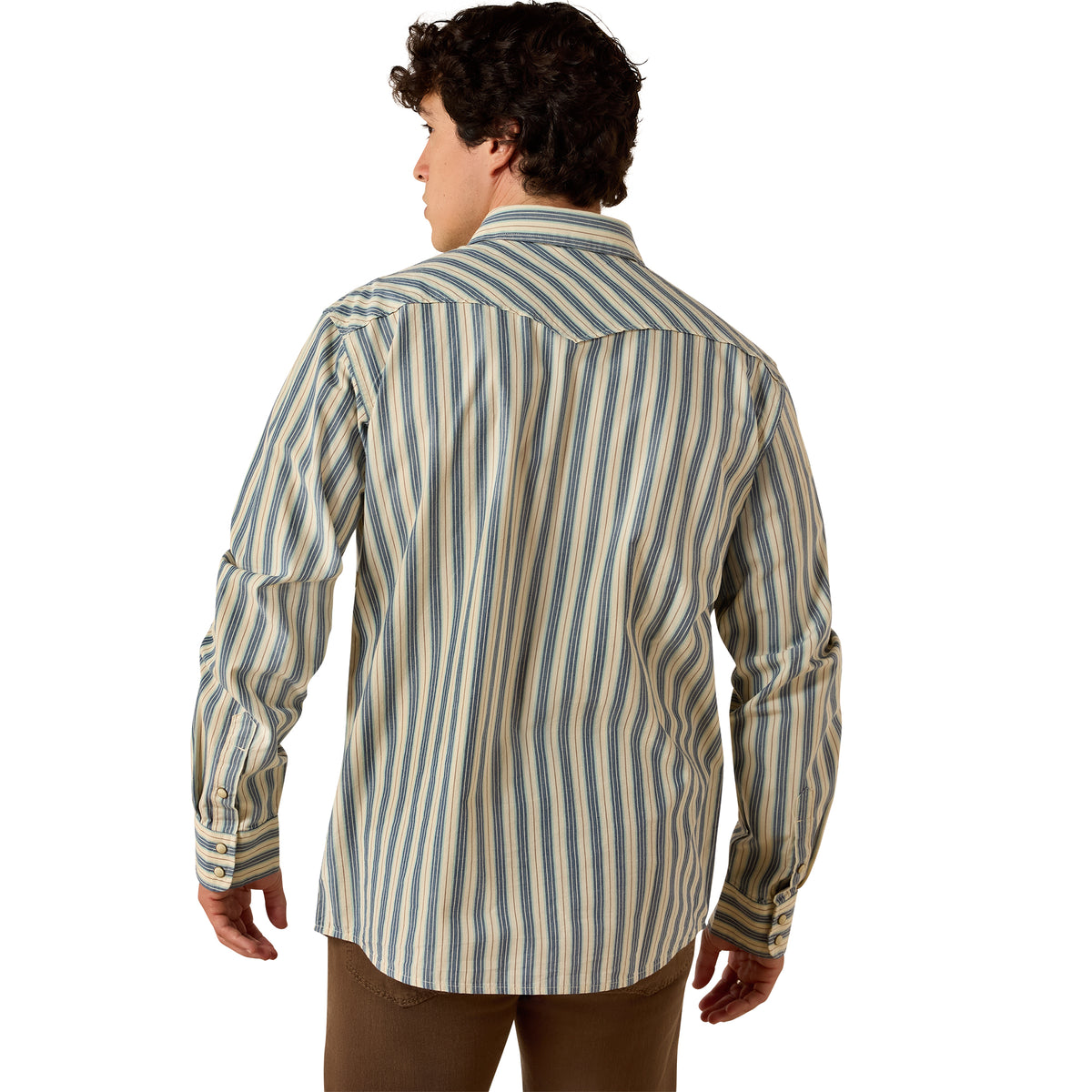 Ariat 10073578 Retro Hart Fitted Snap Shirt WHITE SWAN STRIPE