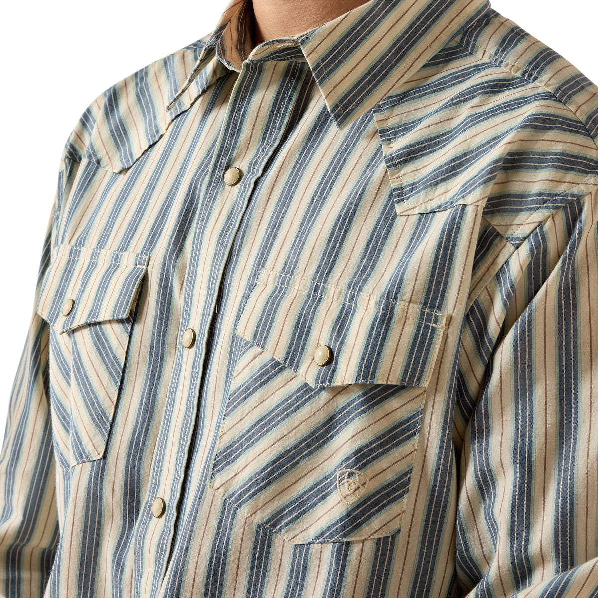 Ariat 10073578 Retro Hart Fitted Snap Shirt WHITE SWAN STRIPE