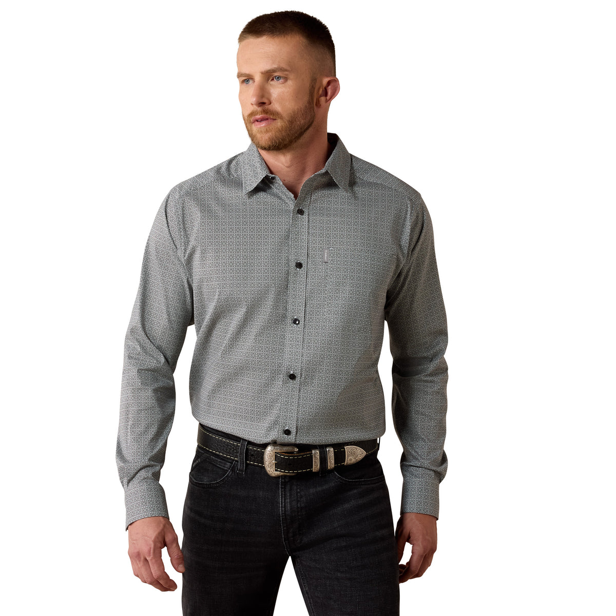 Ariat 10073895 Everything Classic Fit Shirt BLACK MINI MEDALLION