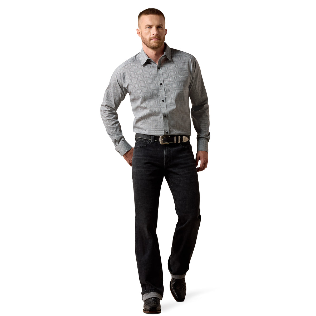 Ariat 10073895 Everything Classic Fit Shirt BLACK MINI MEDALLION