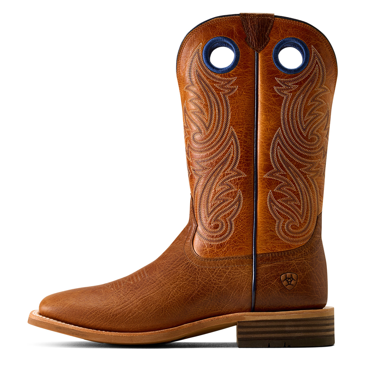 Ariat 10074256 Highland Toughstock Wide Square Toe Cowboy Boot COTTAGE BROWN
