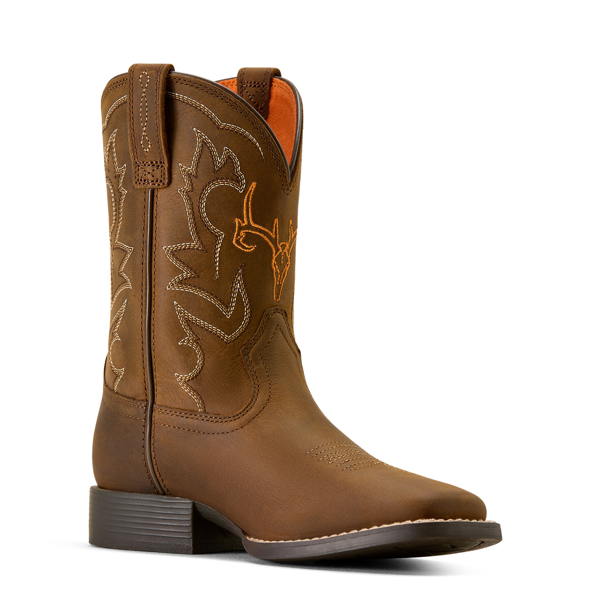 Ariat 10074193 Deer Ridge Wide Square Toe Western Boot DISTRESSED BROWN