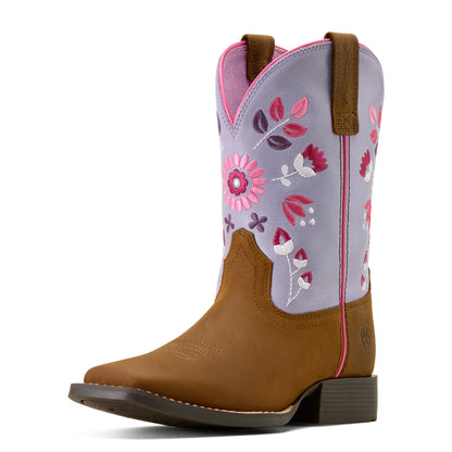 Ariat 10074202 Wild Bloom Distressed Brown / Mystic Lavender Kids Boot