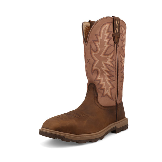 Twisted X WULN004 11" UltraLite X, Square Toe Nano Toe with UltraLite X, Brown & Tobacco Brown