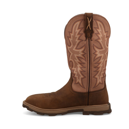 Twisted X WULN004 11" UltraLite X, Square Toe Nano Toe with UltraLite X, Brown & Tobacco Brown