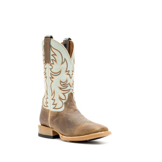Hyer HW41028 Topeka Tan Crazy Cowhide Robin's Egg Burnished Cowhide