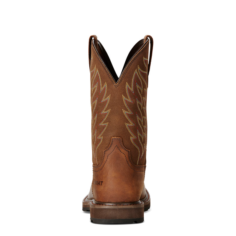 Ariat 10020059 Groundbreaker Wide Square Toe Work Boot Brown