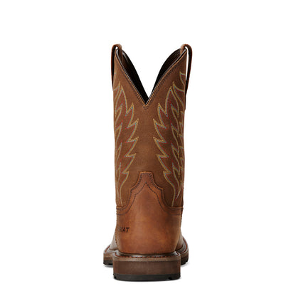 Ariat 10020059 Groundbreaker Wide Square Toe Work Boot Brown