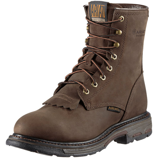 Ariat 10011943 WORKHOG 8" OILY DISTRESSED BROWN COMPOSITE TOE WATERPROOF
