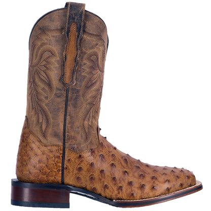 Dan Post DP3876 Alamosa Full Quill Ostrich Saddle Tan Brown