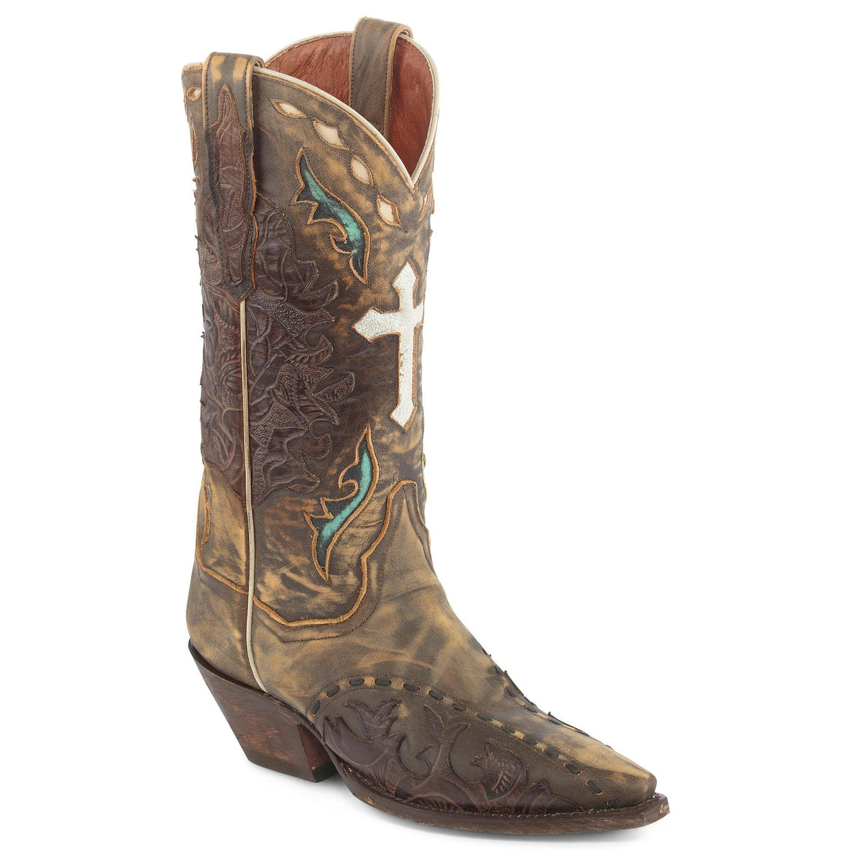Dan Post DP3621 Women's Anthem Western Boot,Tan Vintage